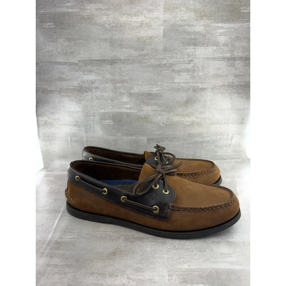 Sperry Top-Sider Men Sz 12W Authentic Original Brown Leather Boat Shoes 0195412